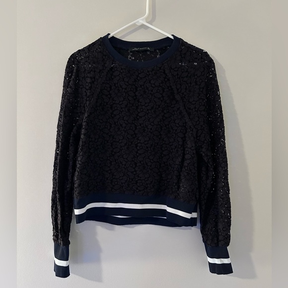 Zara Tops - ZARA WOMAN • Black Long Sleeve Lace Top • sz S